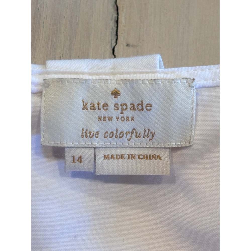 Kate Spade New York White Ruffle V-Neck Peplum Top Sleeveless Size 14 NJMU9053 - Picture 2 of 16